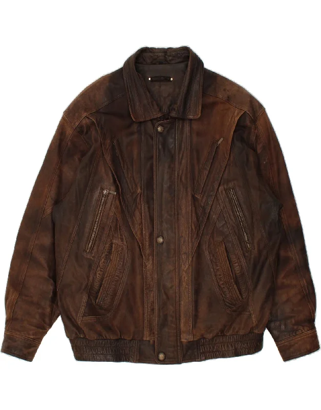 Men's Coats for All SeasonsCANDA Mens Leather Jacket IT 58 4XL Brown Leather