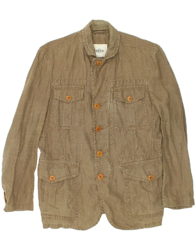 Men's Coats for Snowy WeatherCERRUTI 1881 Mens Utility Jacket UK 38 Medium Brown Linen