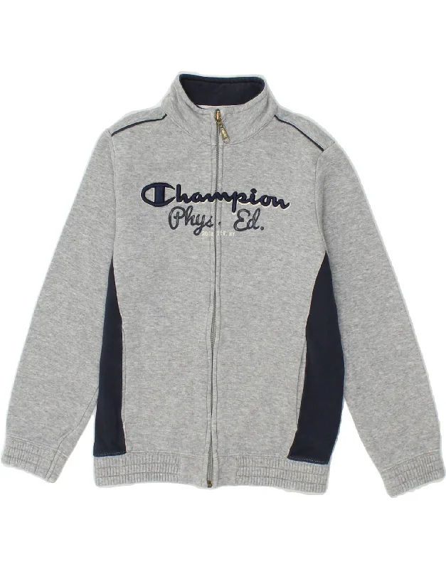 Men's Coats for Outdoor ActivitiesCHAMPION Boys Graphic Tracksuit Top Jacket 7-8 Years Small  Grey