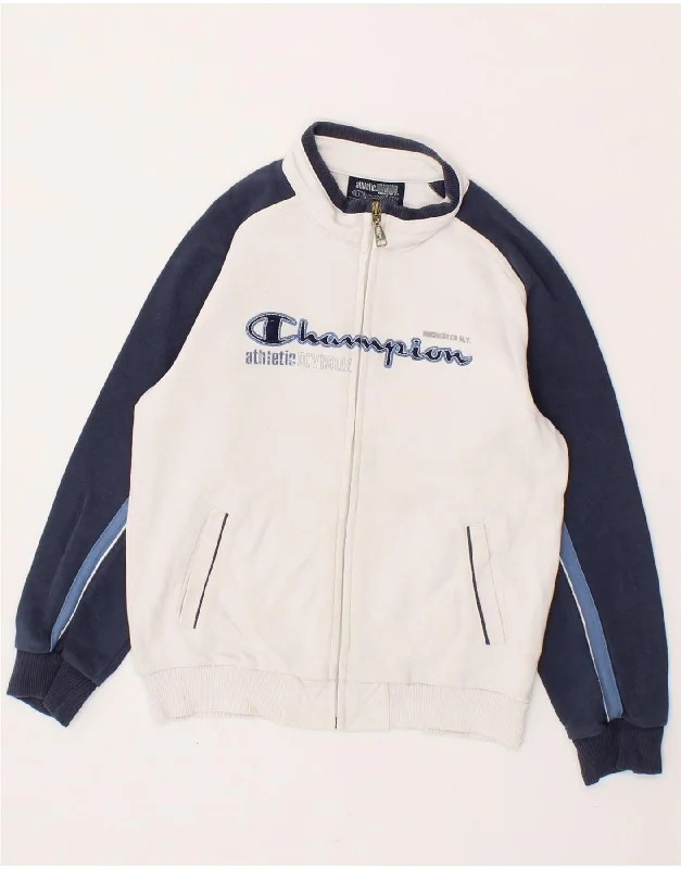 Men's Coats with Removable LiningsCHAMPION Boys Graphic Tracksuit Top Jacket 7-8 Years Small White