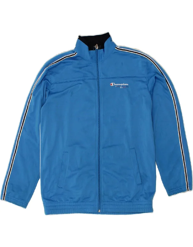 Men's Coats with Down InsulationCHAMPION Boys Tracksuit Top Jacket 13-14 Years XL Blue Polyester