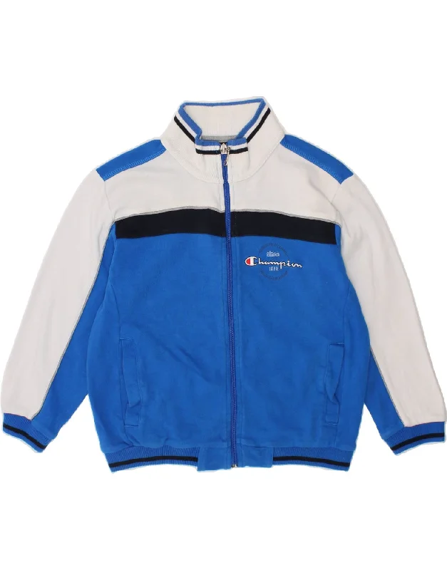 Essential Men's Puffer JacketsCHAMPION Boys Tracksuit Top Jacket 5-6 Years XS Blue Colourblock Cotton