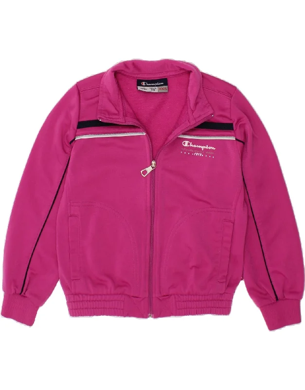 Men's Coats with Convertible CollarsCHAMPION Girls Tracksuit Top Jacket 3-4 Years 2XS Pink Polyester