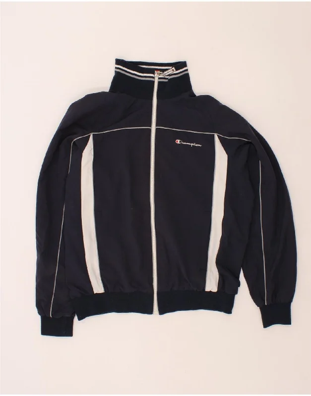 Men's Coats with Synthetic InsulationCHAMPION Mens Bomber Jacket UK 38 Medium Navy Blue Colourblock Polyester