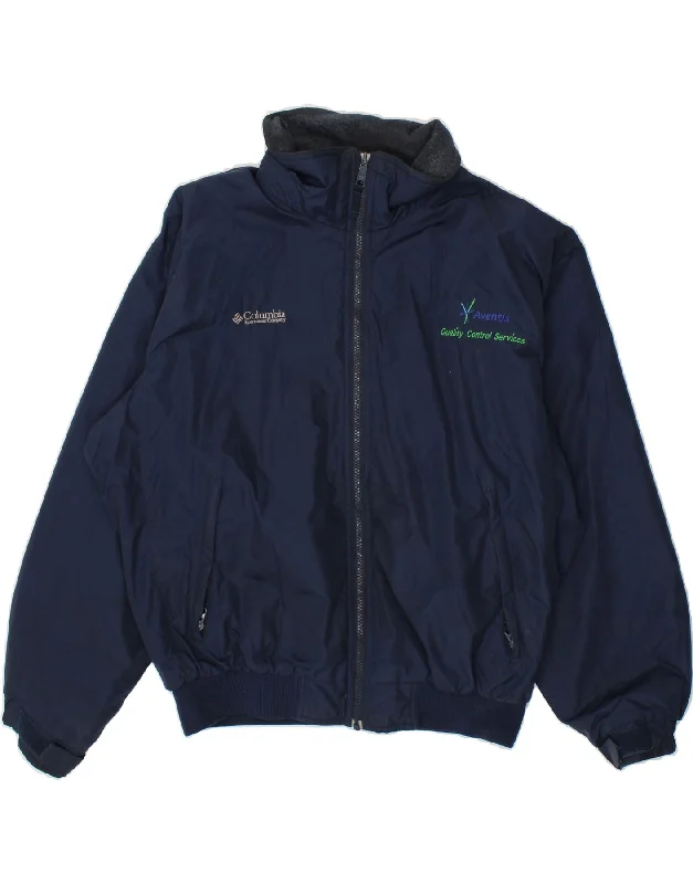 Men's Coats with Slim FitsCOLUMBIA Mens Graphic Bomber Jacket UK 38 Medium Navy Blue Nylon