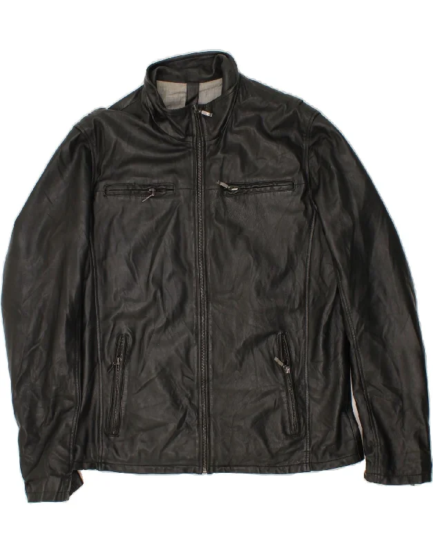 Men's Coats for SnowboardingCONBIPEL Mens Leather Jacket  IT 52 XL Black Leather