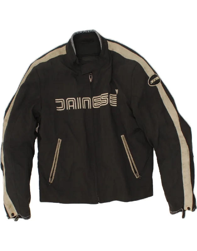 Men's Coats for LayeringDAINESE Mens Motorcycle Graphic Biker Jacket Size 52 Large Grey