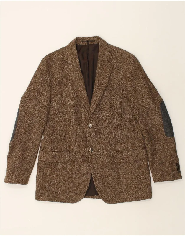 Fashionable Men's Denim JacketsDEL MARE 1911 Mens 2 Button Blazer Jacket IT 50 Large Brown Wool