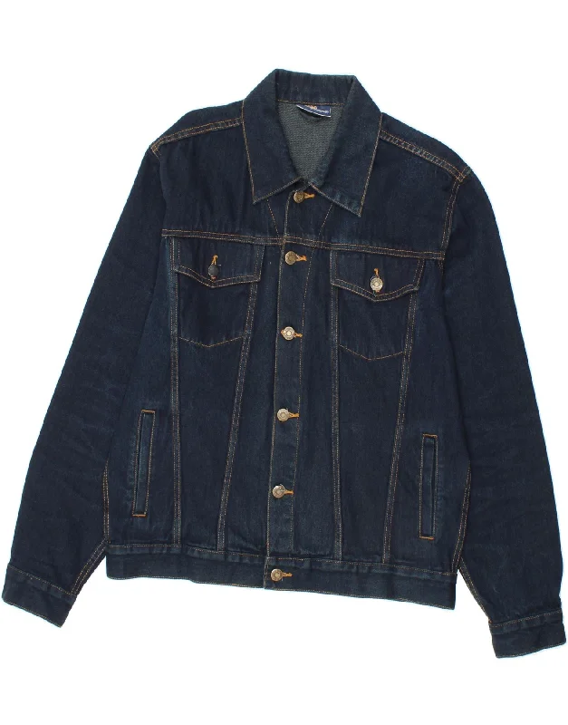 Men's Coats with Quilted LiningDENIM STYLE Mens Denim Jacket UK 40 Large Navy Blue