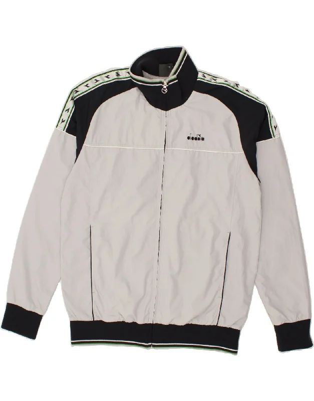 Men's Coats with Water-Repellent FabricDIADORA Mens Bomber Jacket UK 42 XL Grey Colourblock Polyester