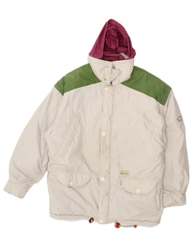 Men's Coats for Mild WeatherDIADORA Mens Hooded Padded Jacket UK 40 Large White Colourblock