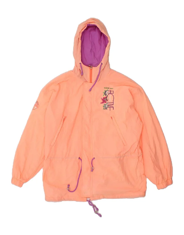 Weather-Resistant Men's CoatsDIADORA Mens Hooded Rain Jacket UK 40 Large Orange Polyamide