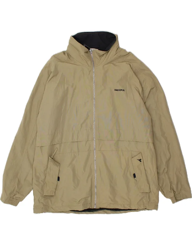 Modern Men's Field JacketsDIADORA Mens Hooded Rain Jacket UK 42 XL Beige Polyamide
