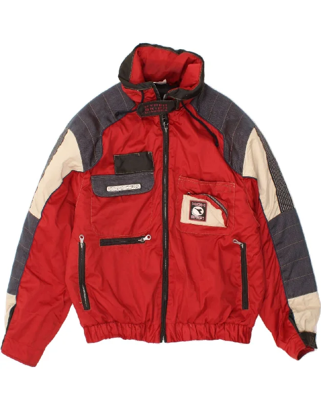 Men's Coats with Ripstop FabricDIADORA Mens Windbreaker Jacket UK 40 Large Red Colourblock Polyester