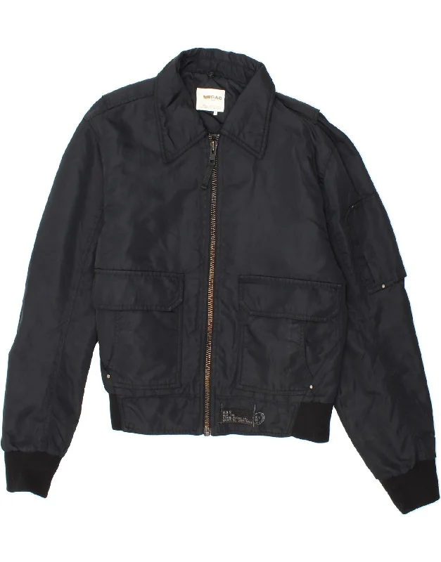 Men's Coats with Ripstop FabricDIESEL Mens Bomber Jacket UK 40 Large Black Polyamide
