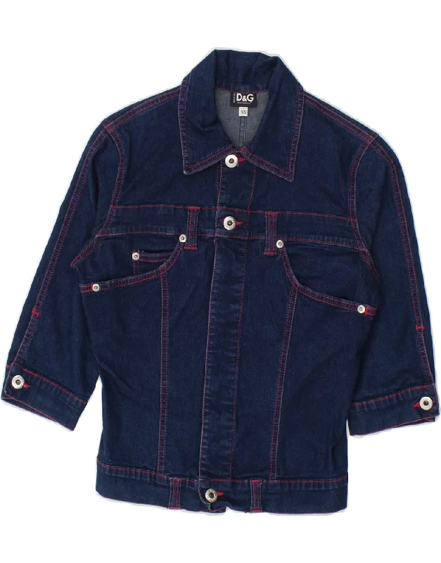 Men's Coats with Water-Repellent FabricDOLCE & GABBANA Girls 3/4 Sleeve Denim Jacket 8-9 Years XS Navy Blue