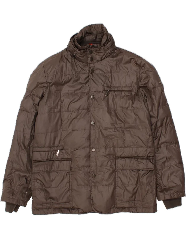 Men's Coats with Slim FitsELLESSE Mens Padded Jacket UK 40 Large Grey Polyester