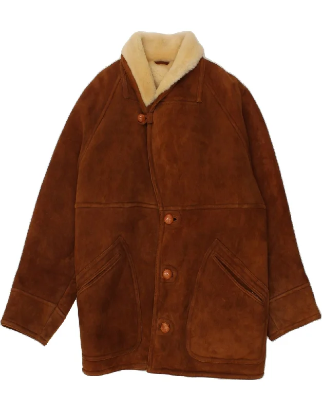 Men's Coats for Cold WeatherEMME Mens Shearling Jacket UK 42 XL Brown Shearling