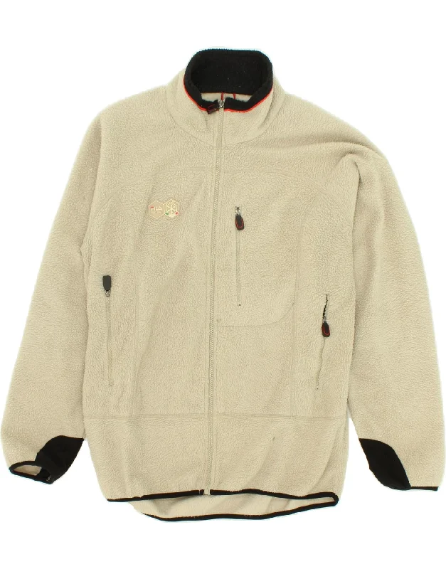 Men's Coats for TravelFILA Mens Fleece Jacket UK 40 Large Beige Polyester