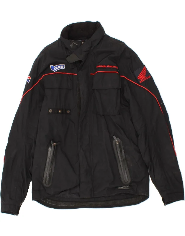 Men's Coats for Rainy WeatherGAS Mens Honda Graphic Biker Jacket UK 40 Large Black Nylon