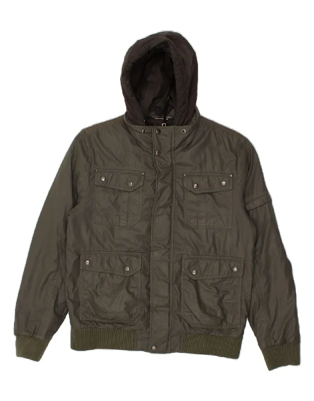 Modern Men's Field JacketsGEOX Mens Hooded Utility Jacket UK 42 XL Grey Polyester