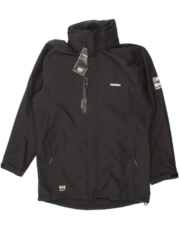 Men's Coats with Military InfluenceHELLY HANSEN Mens Hooded Rain Jacket UK 40 Large Black Polyester