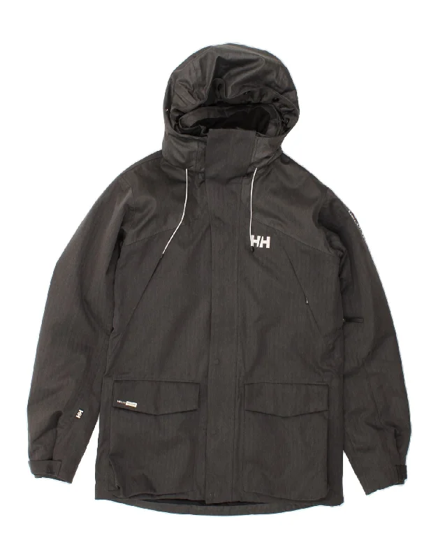 Men's Coats with Quick-Dry FabricHELLY HANSEN Mens Hooded Windbreaker Jacket UK 38 Medium Grey Polyester