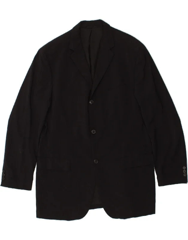 Men's Coats with Quilted LiningHUGO BOSS Mens 3 Button Blazer Jacket IT 54 2XL Black Wool