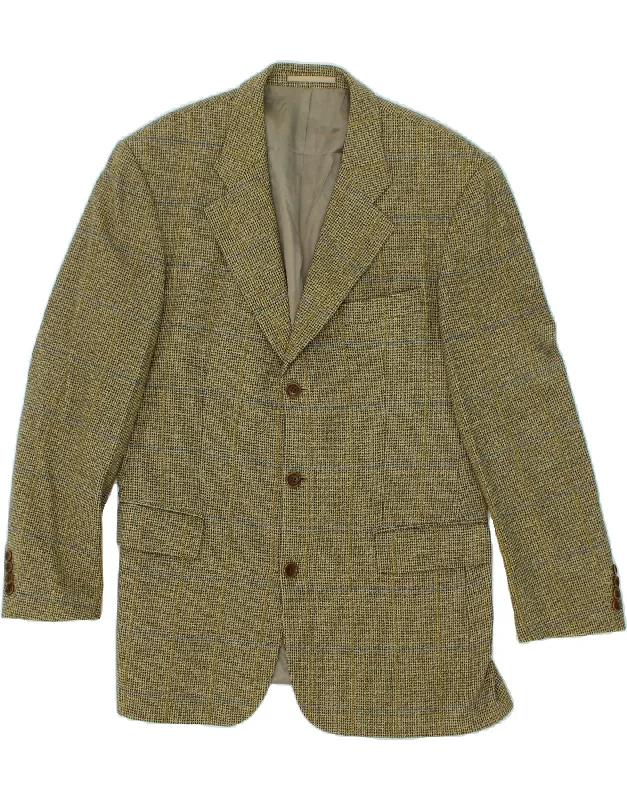Men's Coats for Winter CampingHUGO BOSS Mens 3 Button Blazer Jacket UK 40 Large Green Check Wool