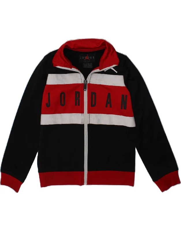 Comfortable Men's ParkasJORDAN Boys Graphic Tracksuit Top Jacket 4-5 Years Small  Black
