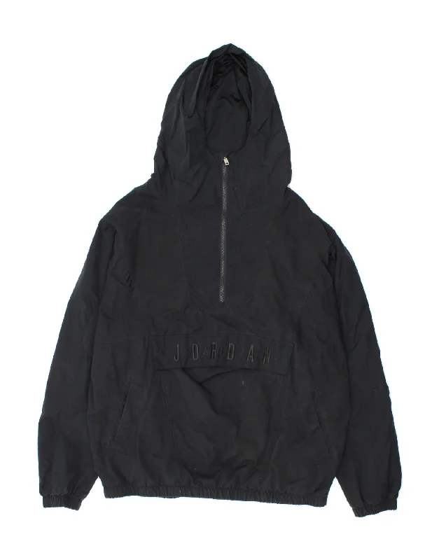 Men's Coats for Dressy OccasionsJORDAN Mens Graphic Hooded Anorak Jacket UK 40 Large Black Nylon
