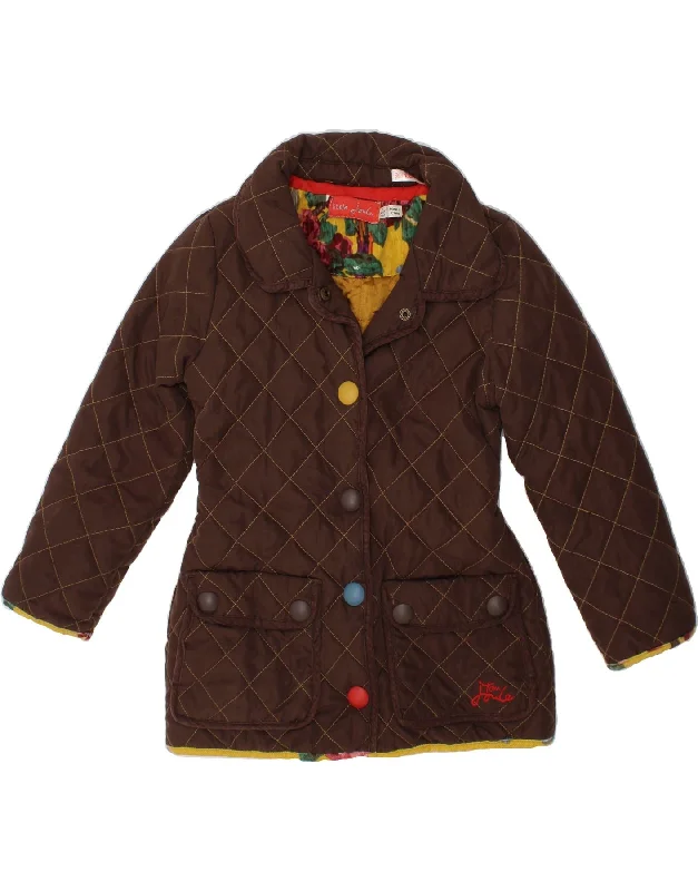 Men's Coats for Rainy WeatherJOULES Girls Quilted Jacket 4-5 Years Brown Polyester