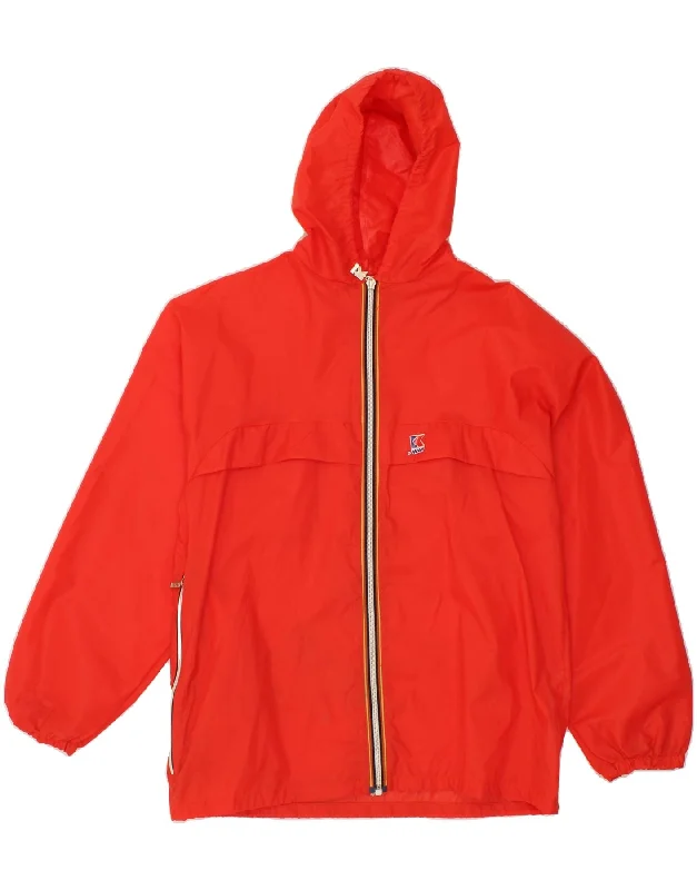 Men's Coats for Everyday WearK-WAY Mens Hooded Rain Jacket UK 38 Medium Orange Polyamide