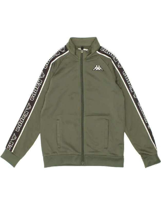 Functional Men's Ski JacketsKAPPA Boys Graphic Tracksuit Top Jacket 9-10 Years Khaki Colourblock
