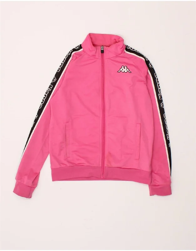 Men's Coats for RunningKAPPA Girls Graphic Tracksuit Top Jacket 11-12 Years Pink Colourblock