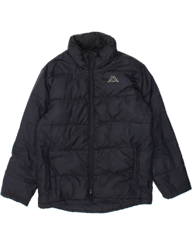Men's Coats with Hidden PocketsKAPPA Mens Graphic Padded Jacket UK 38 Medium Navy Blue Polyamide