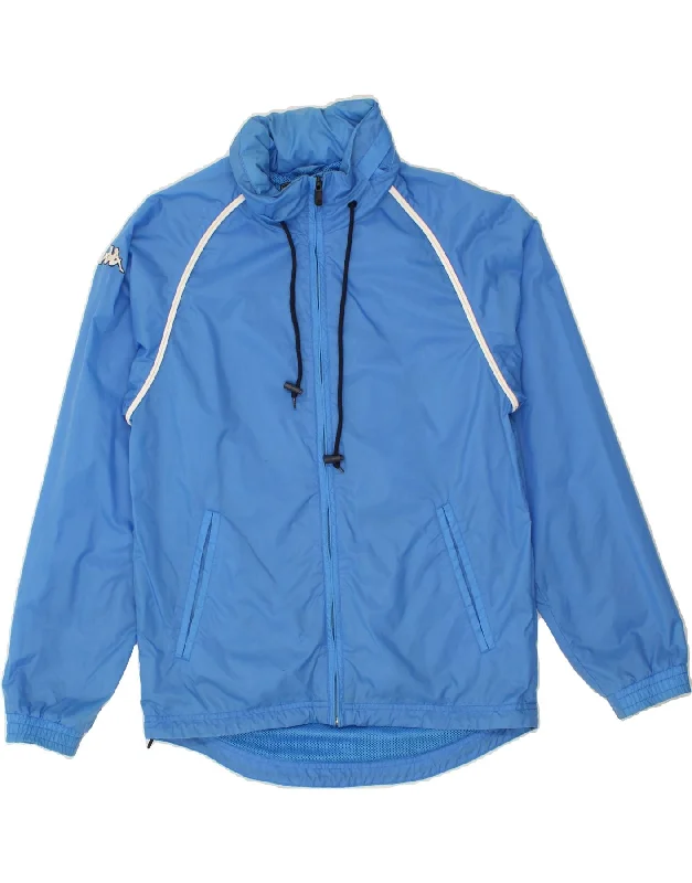 Practical Men's RaincoatsKAPPA Mens Hooded Rain Jacket UK 36 Small Blue Polyamide
