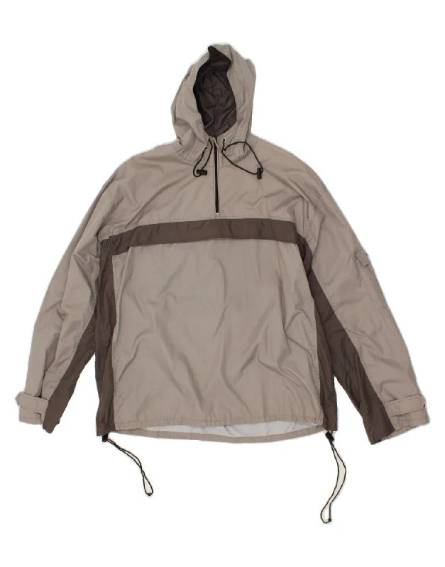 Stylish Men's Biker JacketsL.O.G.G Mens 1/4 Zip Hooded Anorak Jacket UK 40 Large Grey Colourblock
