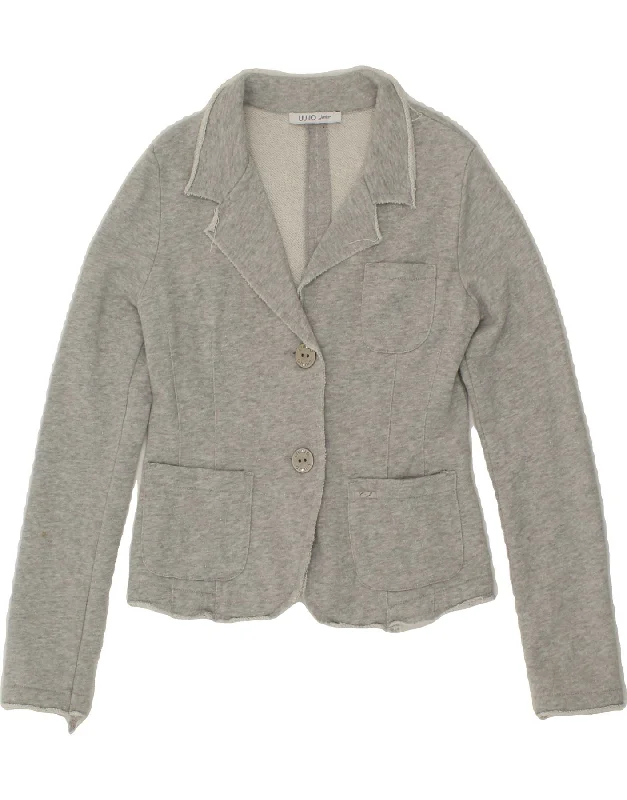Men's Coats with Belted WaistsLIU JO Girls Crop 2 Button Blazer Jacket 4-5 Years Grey