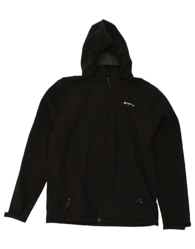 Men's Coats for Ice FishingLOTTO Mens Hooded Windbreaker Jacket UK 42 XL Black Polyester