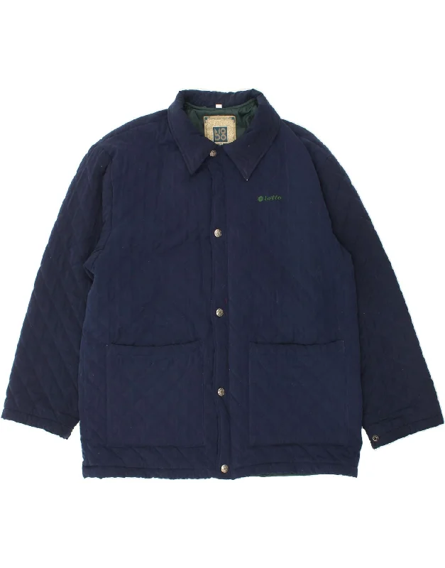 Men's Coats for Cold WeatherLOTTO Mens Quilted Jacket UK 40 Large Navy Blue Polyester