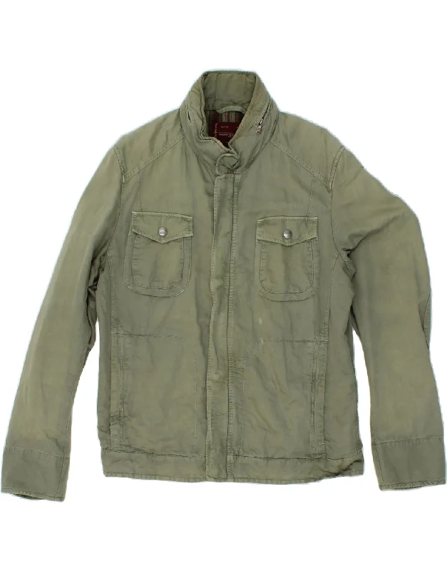 Men's Coats with Adjustable HemsMARLBORO CLASSICS Mens Hooded Bomber Jacket EU 50 Large Green Cotton