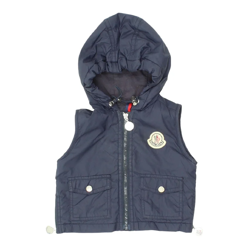 Winter-Ready Men's CoatsMoncler Babies Navy Sleeveless Hooded Jacket | High End Boys Girls Designer VTG