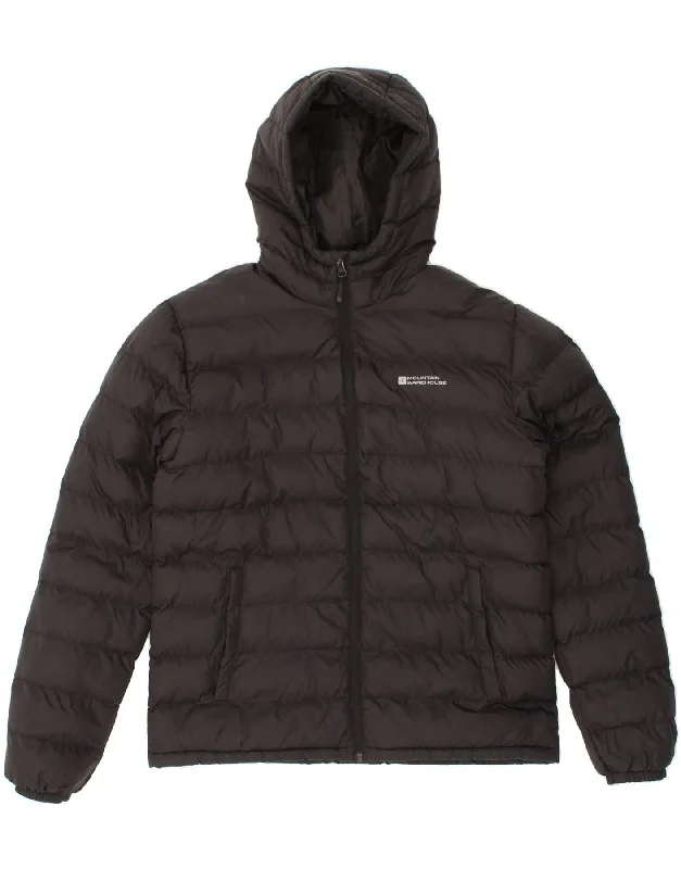 Men's Coats with Hand WarmersMOUNTAIN WAREHOUSE Mens Hooded Padded Jacket UK 38 Medium Black Nylon