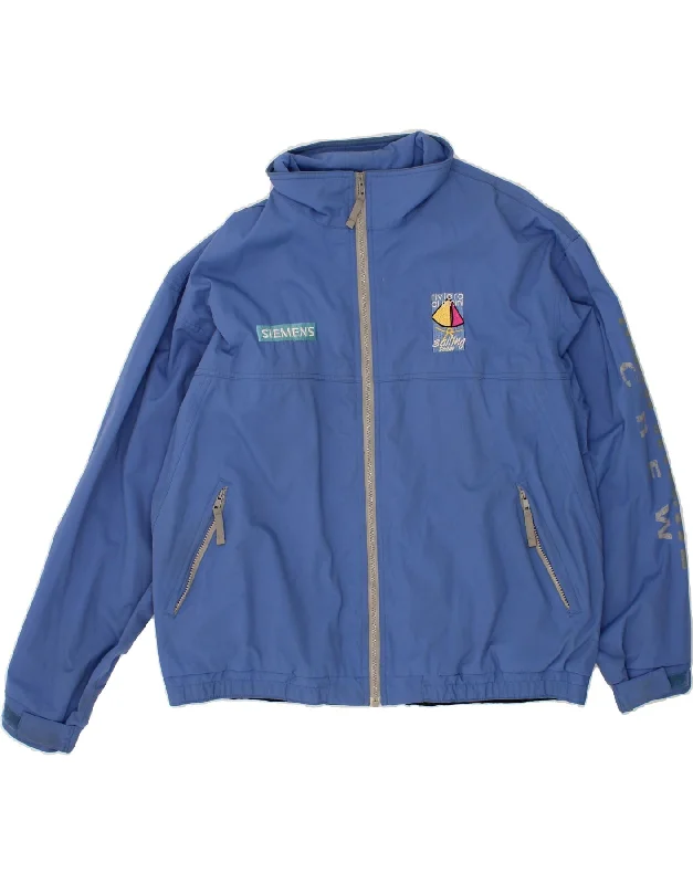 Designer Men's OvercoatsMURPHY & NYE Mens Graphic Rain Jacket  UK 42 XL Blue Polyamide