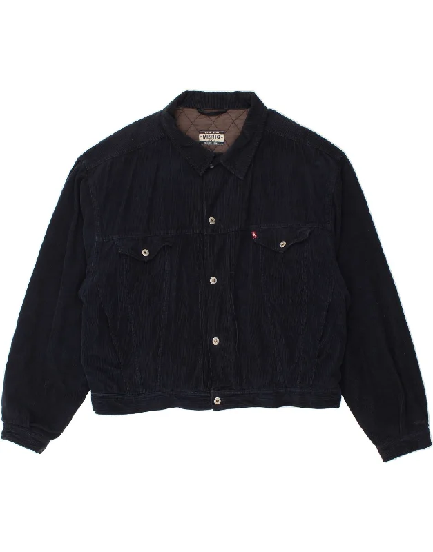 Modern Men's Field JacketsMUSTANG Mens Corduroy Jacket UK 44 2XL Navy Blue Cotton