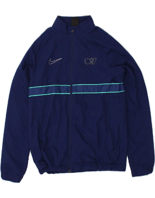 Men's Coats for Snowy WeatherNIKE Boys Dri Fit Graphic Tracksuit Top Jacket 13-14 Years XL Blue