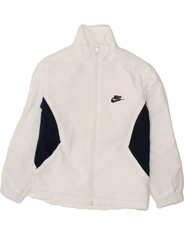 Men's Coats with Contrast StitchingNIKE Boys Tracksuit Top Jacket 8-9 Years Small White Colourblock Polyester