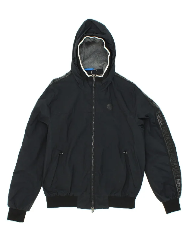 Men's Coats for Ice FishingNORTH SAILS Mens Graphic Hooded Bomber Jacket UK 36 Small Black Polyester