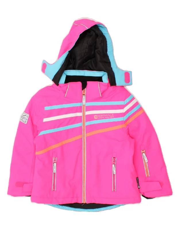 Men's Coats with Snap ButtonsNORTHVILLE Girls Graphic Hooded Windbreaker Jacket 2-3 Years Pink